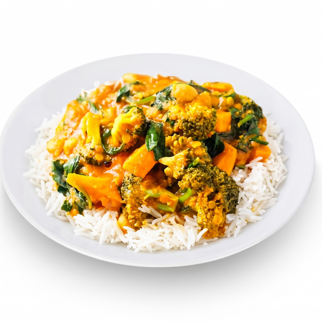 Vegetable Curry on Rice.