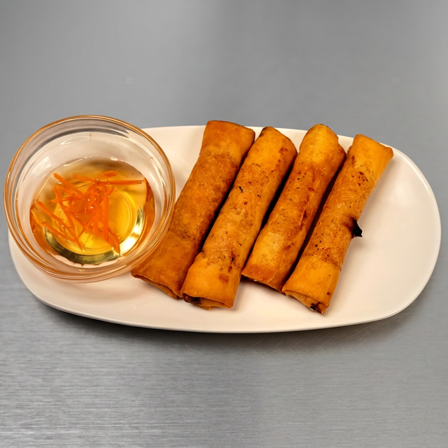 Deep Fried Pork Spring Rolls.